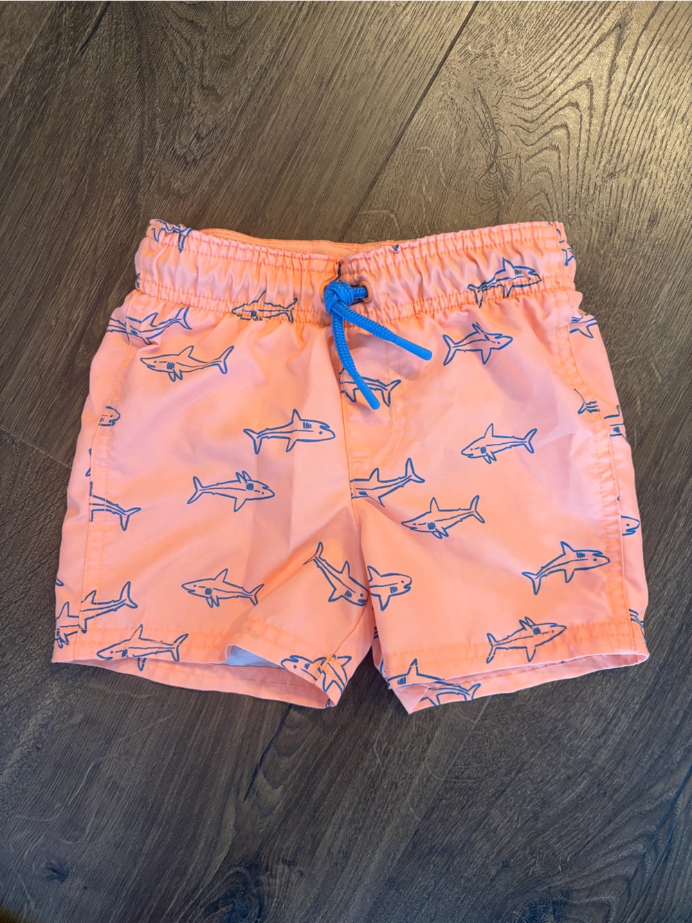 Orange Shark Toddler Swim trunks 2T